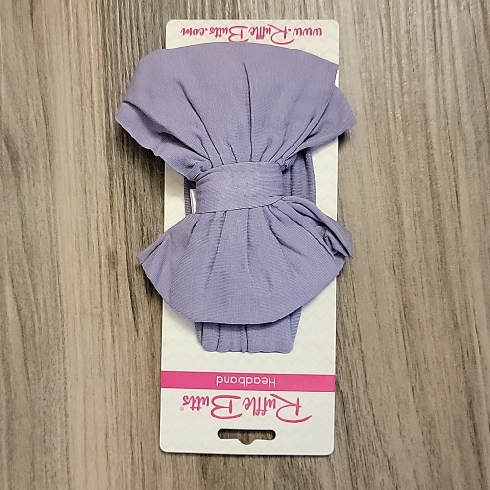 NWT Ruffle Butts Purple Big Bow Headband One Size
